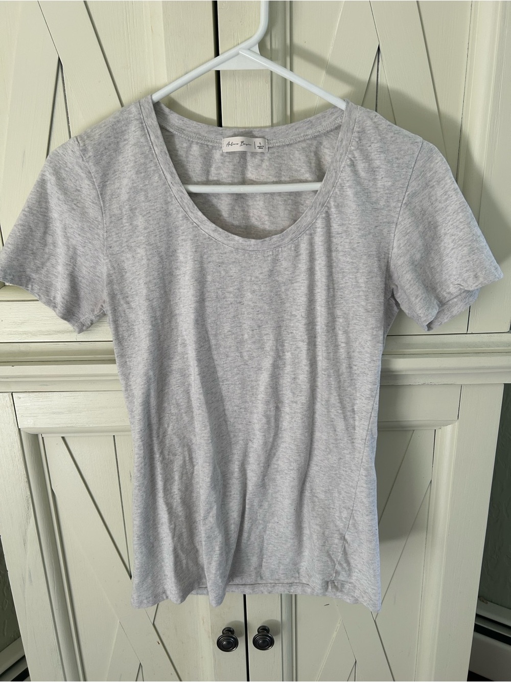 Active Basic Scoop Neck Tee - Light Heather Gray
